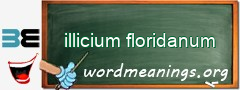 WordMeaning blackboard for illicium floridanum
